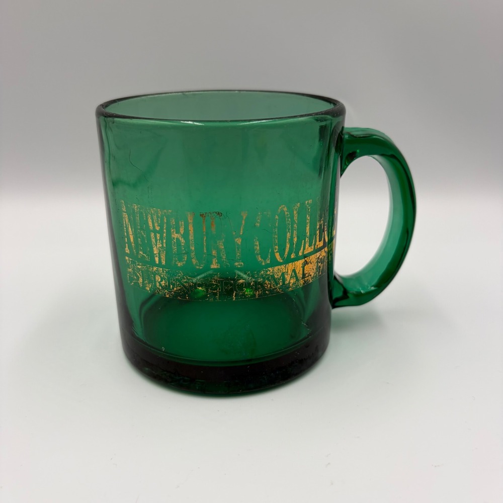 Vintage Newbury College Glass Mug Green 1995 Spring Formal Made in USA 10oz